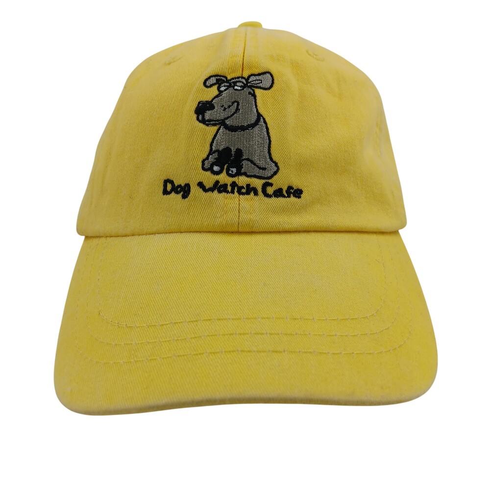 Dog Watch Cafe Hat Cap Strap Back One Size Yellow Twill Adams Mens Dog